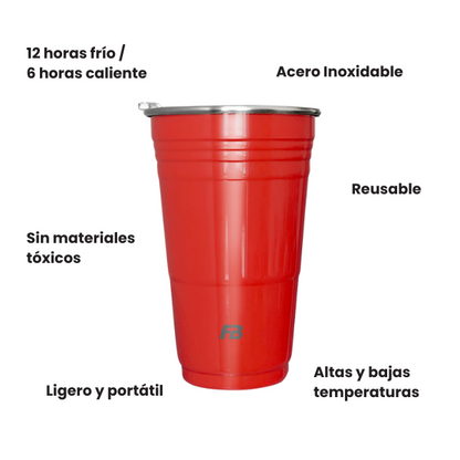 Vaso térmico de 80 oz. / 532ml. - Rojo